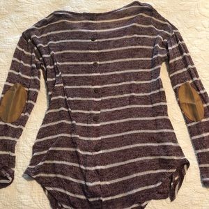 Maroon sweater with elbow pads